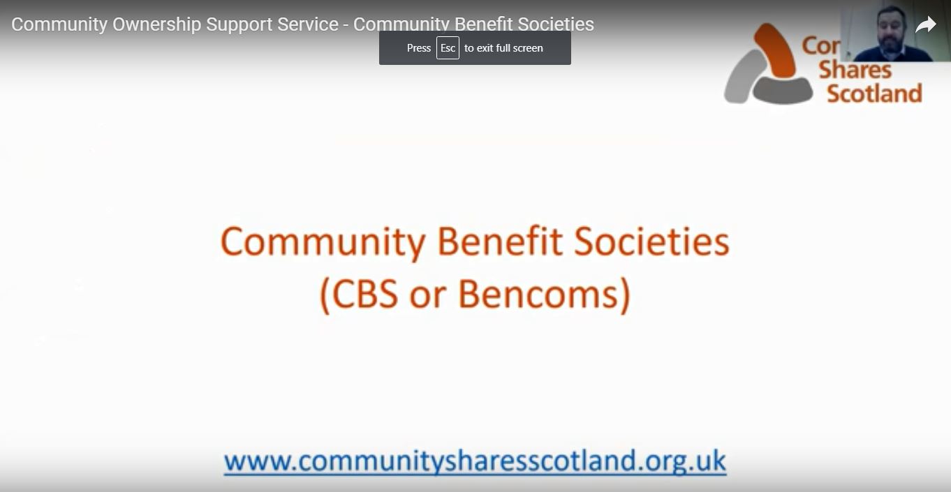 Community Benefit Societies - DTAS Community Ownership Support Service